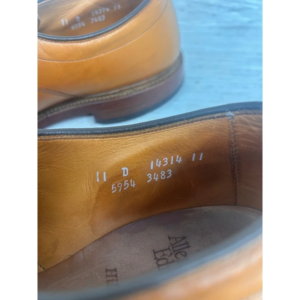 Allen Edmonds Hillcrest Mens Dress Shoes Leather‎ Oxfords Size 11 D Tan Brown